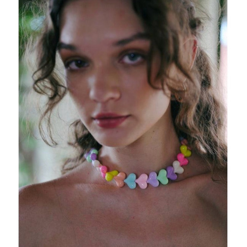 Pink Haley Pastel candy Heart Necklace